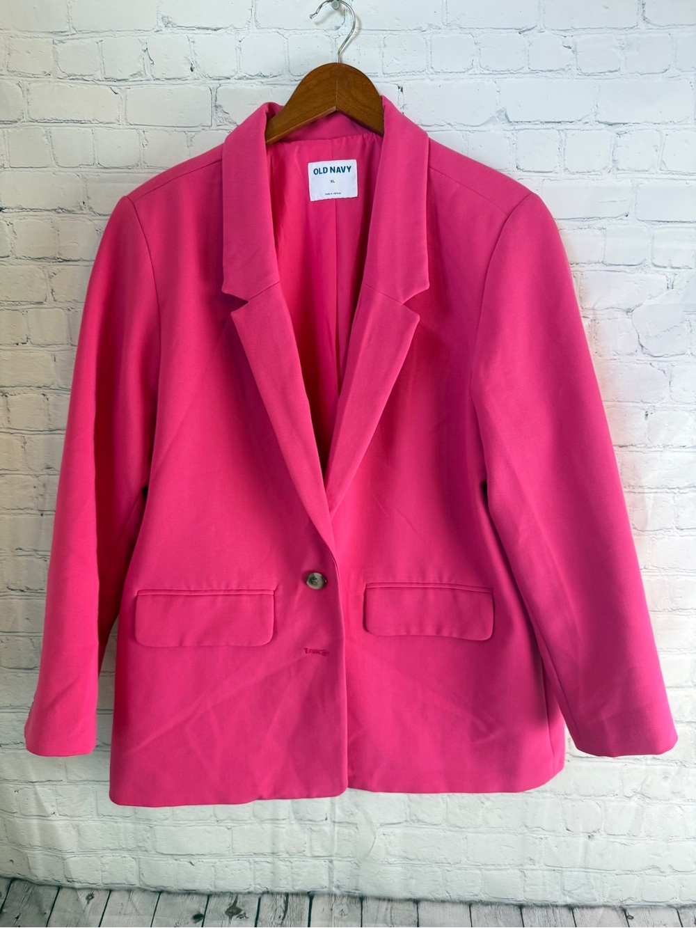 Old Navy Women's Bright Pink Single-Button Blazer
